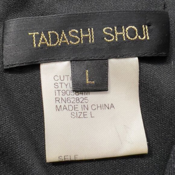 Tadashi Shoji Beaded Bandage Bodycon Cocktail V-neck Midi Dress Women's L - Picture 9 of 12